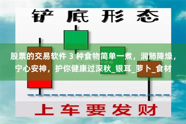 股票的交易软件 3 种食物简单一煮，润肺降燥，宁心安神，护你健康过深秋_银耳_萝卜_食材