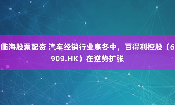 临海股票配资 汽车经销行业寒冬中，百得利控股（6909.HK）在逆势扩张