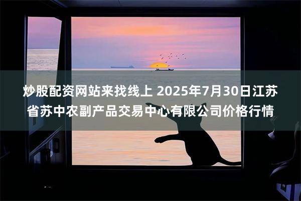 炒股配资网站来找线上 2025年7月30日江苏省苏中农副产品交易中心有限公司价格行情