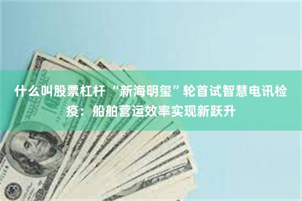 什么叫股票杠杆 “新海明玺”轮首试智慧电讯检疫：船舶营运效率实现新跃升