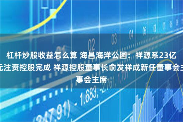 杠杆炒股收益怎么算 海昌海洋公园:祥源系23亿港元注资控股完成 祥源控股董事长俞发祥成新任董事会主席